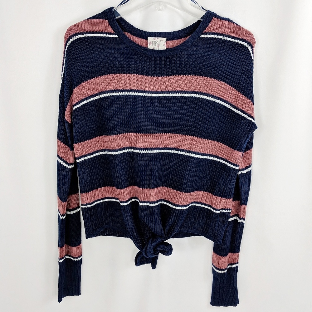 Hippie Rose Tie Front Knit Sweater